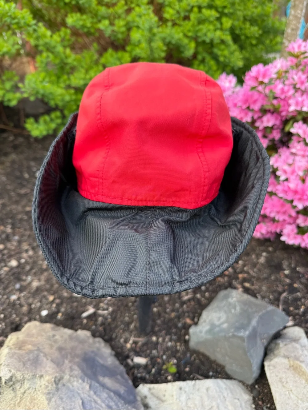 Outdoor Research Red and Black Outdoor Rain  Hat with Chin Cord